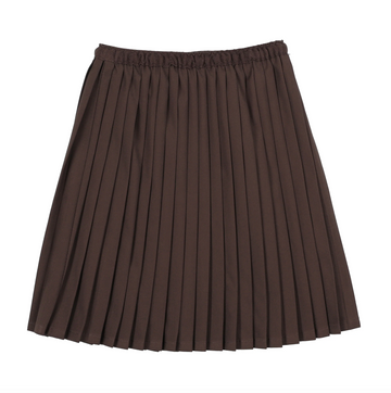 Lil Legs Chocolate Brown Basic Skirts Knife Pleated Skirt