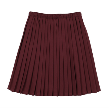 Lil Legs Burgundy Basic Skirts Knife Pleated Skirt
