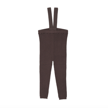 Lil Legs Chocolate Brown Knit Basics Knit Suspender Leggings
