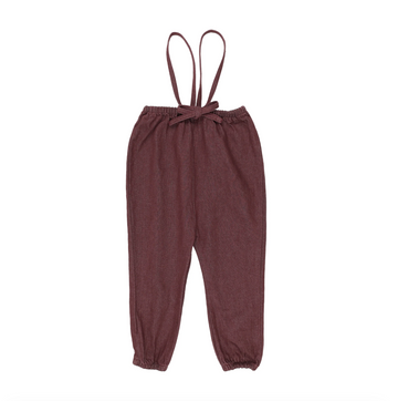 Lil Legs Burgundy Denim Rugged Threads Bubble Suspender Pants