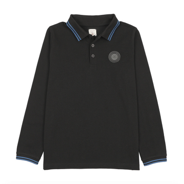Analogy by Lil Legs Black Wardrobe Staples Double Stripe Polo