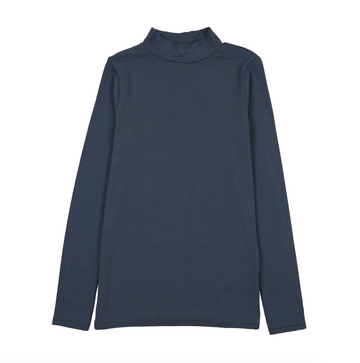 Lil Legs Vintage Blue Bamboo Basics Bamboo Long Sleeve Mockneck Tee