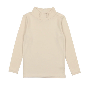 Lil Legs Cream Bamboo Basics Bamboo Long Sleeve Mockneck Tee