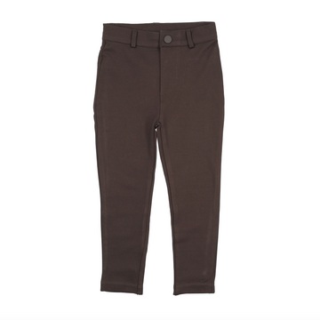 Lil Legs Chocolate Brown Boys Basics Ponte Pants Without Seam