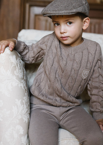 Lil Legs Misty Oat Heath Boys Basics Ponte Pants Without Seam