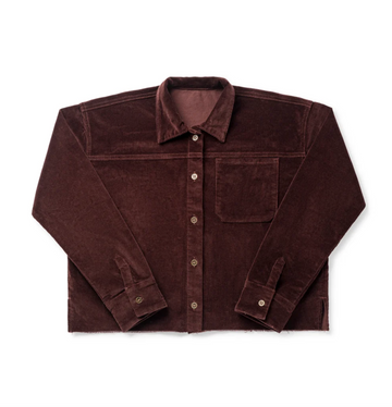Birnham On The Sea Teen Pleat Detail Shirt — Brick Corduroy (1213A)