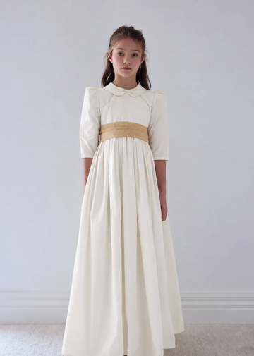 Petite Amalie Taffeta Gown With Sash - Ivory