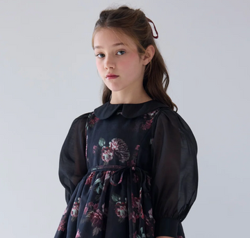 Petite Amalie Black Organza Blouse - Black