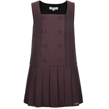 Jessie & James Brown Herringbone Nelly Pinafore Dress (AZ-41607)