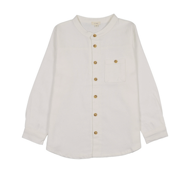 Lil Legs Winter White Boys Basics Boys Mandarin Dress Shirt