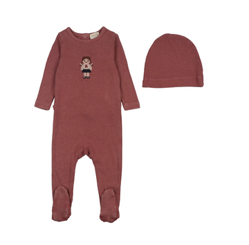Analogy by Lil Legs Vintage Pink Lil People Doll Footie Set
