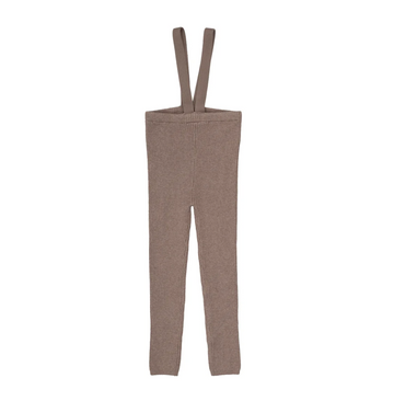 Lil Legs Misty Oat Knit Basics Knit Suspender Leggings
