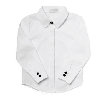 Lusso Chic Branded Button White Shirt