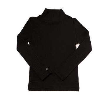 Lusso Chic Black Pointelle Turtleneck