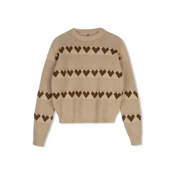 Poet Coeuer Cream Heart Sweater (P559)