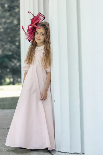 Gowns By Little Tempest Pink Beaded Taffeta Gown - Pink