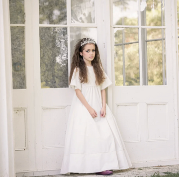 Gowns By Little Tempest Alice Taffeta Pintuck Bib Gown - Ivory