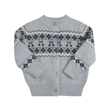 Looms Fair Isle Baby Boy Cardigan - Blue