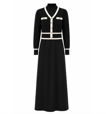 Pashmini Emerson Teen Jacquard Cardigan Overlay Maxi - Black