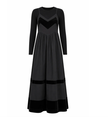 Pashmini Carmen Velvet Chevron Jumper - Black