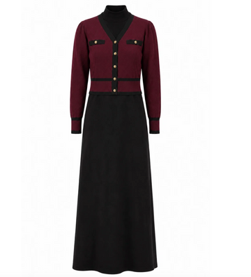 Pashmini Emerson Teen Jacquard Cardigan Overlay Maxi - Burgundy