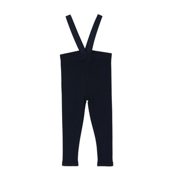 Lil Legs Navy Basic Leggings Ribbed Suspender Leggings