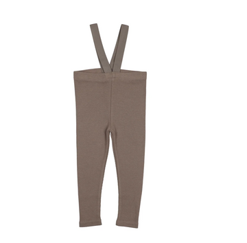 Lil Legs Misty Oat Basic Leggings Ribbed Suspender Leggings