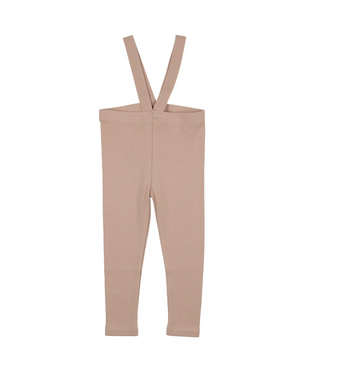 Lil Legs Dusty Pink Basic Leggings Ribbed Suspender Leggings
