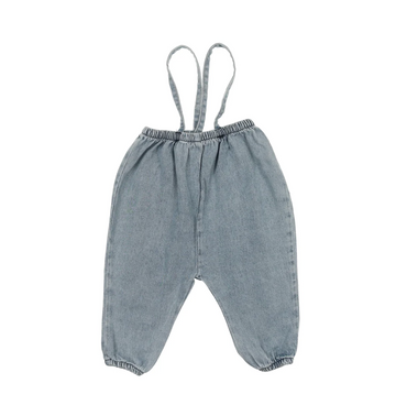 Lil Legs Stonewash Blue Denim Basics Denim Suspender Pants