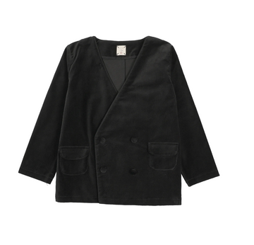 Analogy by Lil Legs Black Occasion Wear Trim Velvet Blazer