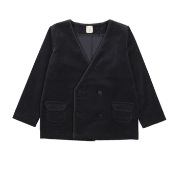 Analogy by Lil Legs Navy Occasion Wear Trim Velvet Blazer