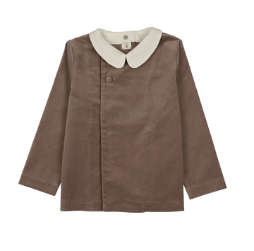 Analogy by Lil Legs Misty Oat Occasion Wear Velvet Blazer