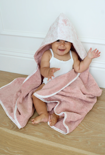 Little Threads Rose Toile Hooded Bath Towel