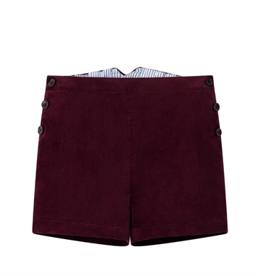 Coco Blanc Double Breasted Shorts - Burgundy CB4022