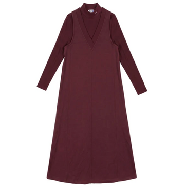 Kix Burgundy V Neck Maxi Dress