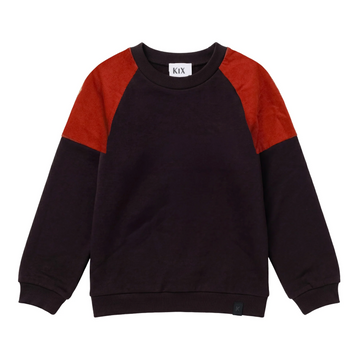Kix Cocoa Cord Insert Color Block Sweatshirt