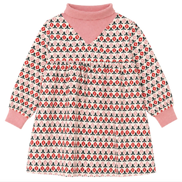 Pompomme Cream/Red Printed Cord Dress