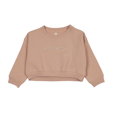 Lilette by Lil Legs Pink Cotton Cropped Baby Sweatshirt-Floral