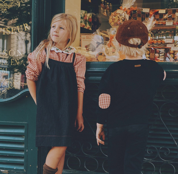 Madeleine Hedgerow Black Denim Pinafore
