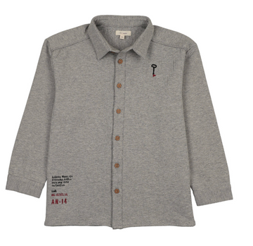 Analogy by Lil Legs Light Gray Heather Limited Capsule Long Sleeve Shirt-Boys