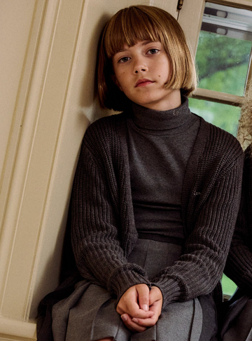 Little Parni Grey LP Embroidered Turtleneck (K688)