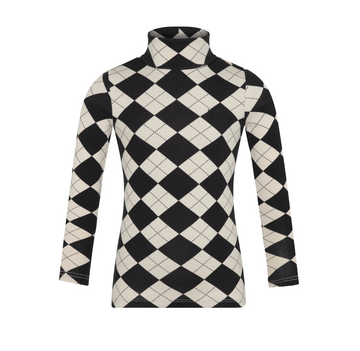 Little Parni Casual Argyle Tneck - Black [K705]