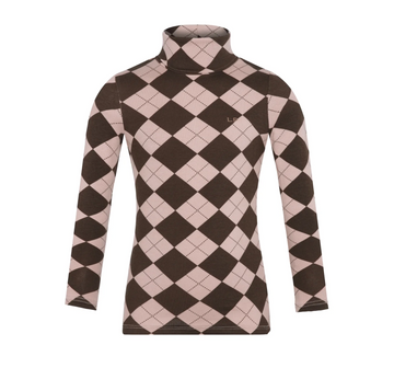 Little Parni Casual Argyle Tneck - Brown [K705]