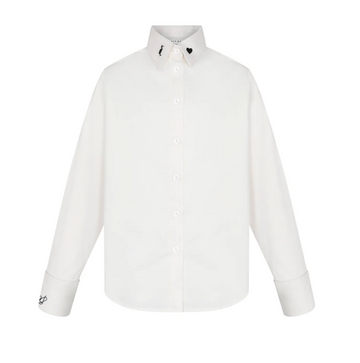 Little Parni White/Black Teen's Elegant Embroidered Shirt (K687)