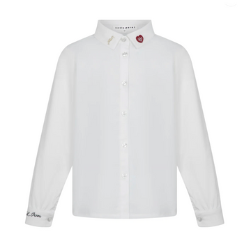 Little Parni White Girl's Elegant Embroidered Shirt (K686)