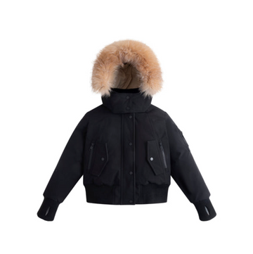 Ellabee Adelle Canvas Down Bomber - Black Gold Fox 6010G