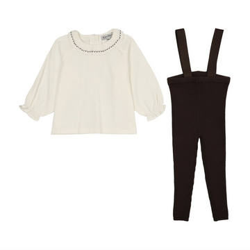 Kin + Kin - Shirt + Overall Set - Brown