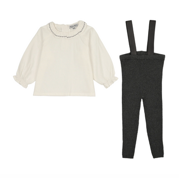 Kin + Kin - Shirt + Overall Set - Grey