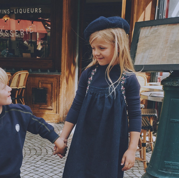 Madeleine Embroidered Denim Pinafore