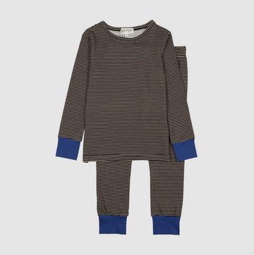 Bopop Grey/Black Stripe, Orange Blue Cuff Pajamas (Pajama Collection) N494